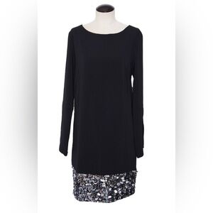 Black Cocktail Shift Dress Sequin Bottom Cocktail Dress Size 2 Gorgeous‎ chic